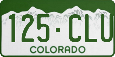 CO license plate 125CLU