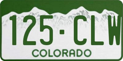 CO license plate 125CLW