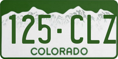 CO license plate 125CLZ