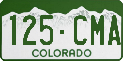 CO license plate 125CMA