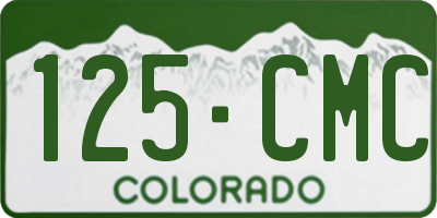 CO license plate 125CMC