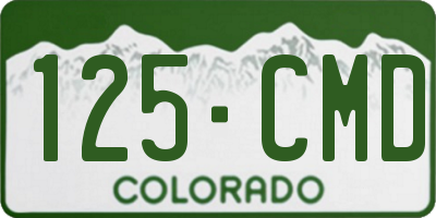 CO license plate 125CMD
