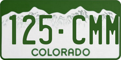 CO license plate 125CMM