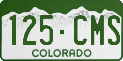 CO license plate 125CMS