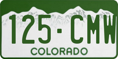 CO license plate 125CMW