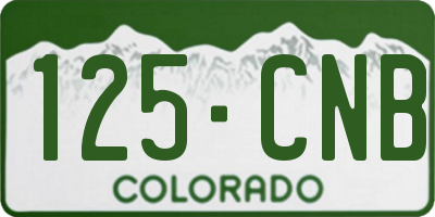 CO license plate 125CNB
