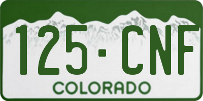 CO license plate 125CNF