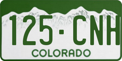 CO license plate 125CNH