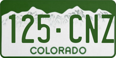 CO license plate 125CNZ
