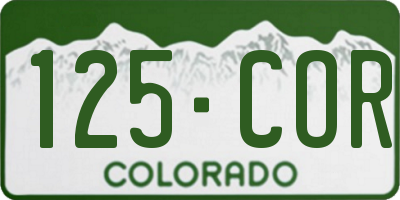 CO license plate 125COR
