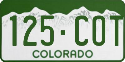 CO license plate 125COT