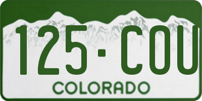 CO license plate 125COU