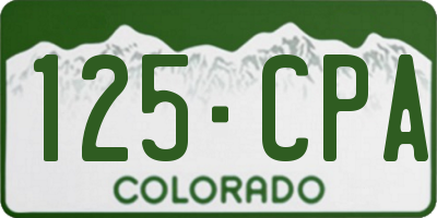 CO license plate 125CPA