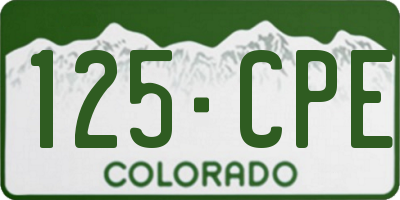 CO license plate 125CPE