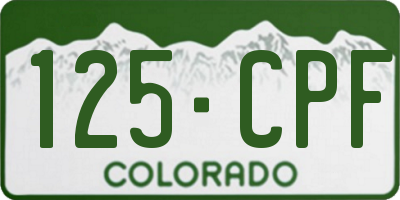 CO license plate 125CPF