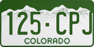 CO license plate 125CPJ