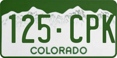 CO license plate 125CPK