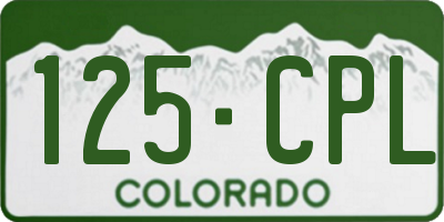 CO license plate 125CPL
