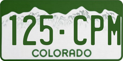 CO license plate 125CPM