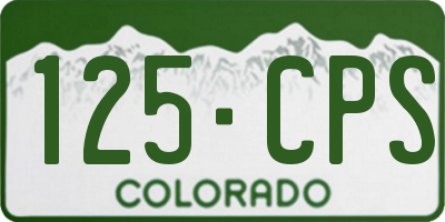 CO license plate 125CPS