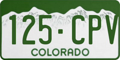CO license plate 125CPV