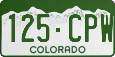 CO license plate 125CPW