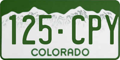 CO license plate 125CPY