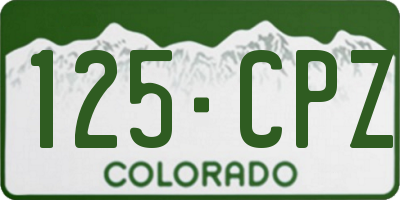 CO license plate 125CPZ