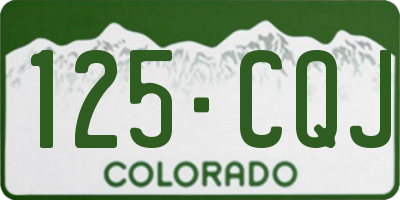 CO license plate 125CQJ