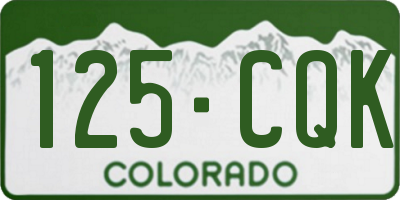 CO license plate 125CQK