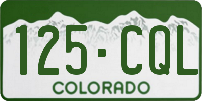 CO license plate 125CQL