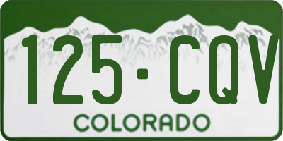 CO license plate 125CQV