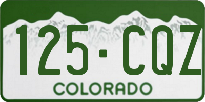 CO license plate 125CQZ