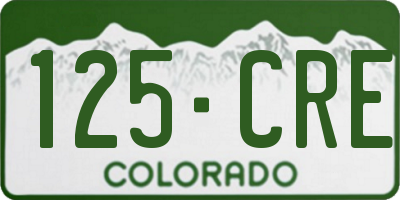 CO license plate 125CRE