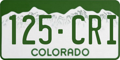 CO license plate 125CRI