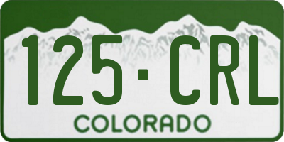 CO license plate 125CRL