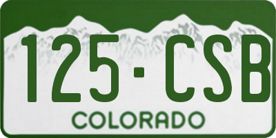 CO license plate 125CSB