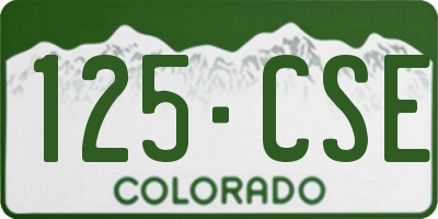 CO license plate 125CSE