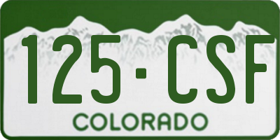 CO license plate 125CSF