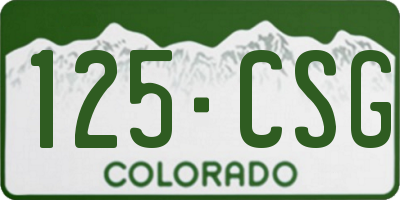 CO license plate 125CSG