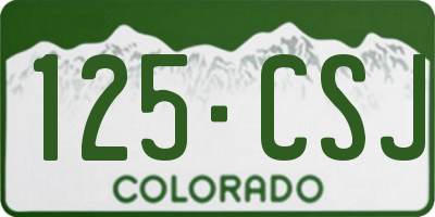 CO license plate 125CSJ