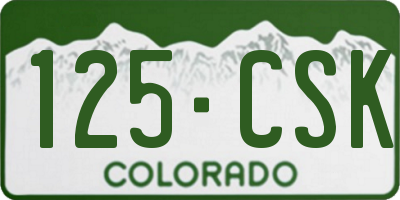 CO license plate 125CSK