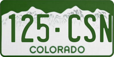 CO license plate 125CSN
