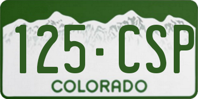CO license plate 125CSP