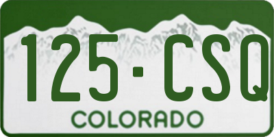 CO license plate 125CSQ