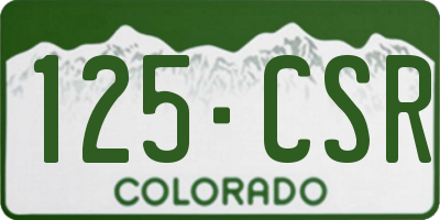 CO license plate 125CSR