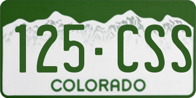 CO license plate 125CSS