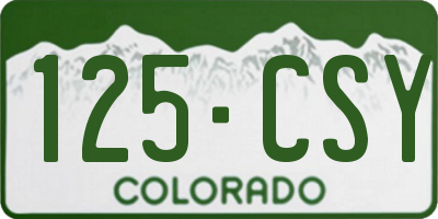 CO license plate 125CSY