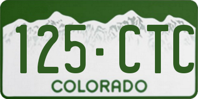 CO license plate 125CTC