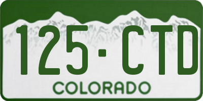 CO license plate 125CTD